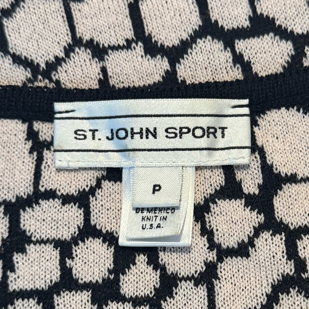 🐆 St. John Sport Leopard Print Sleeveless Dress – Black Accents – Size P - Picture 4 of 12